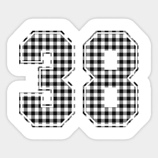 Plaid Number - 38 - Dark Sticker